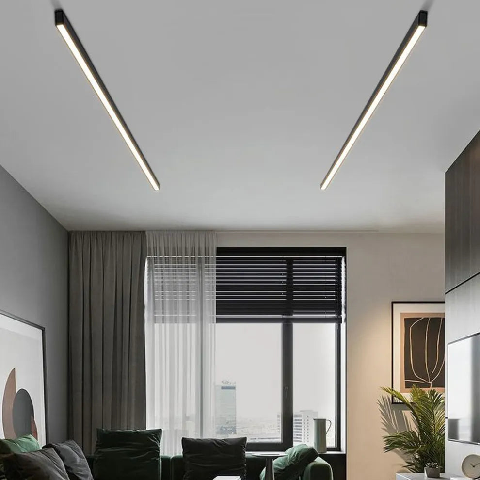 Sleek Black LED Ceiling Light Modern Linear Fixtures