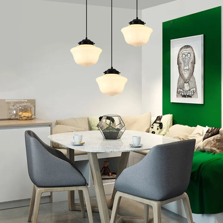Vintage Retro Pendant Lamp with Glass Shade