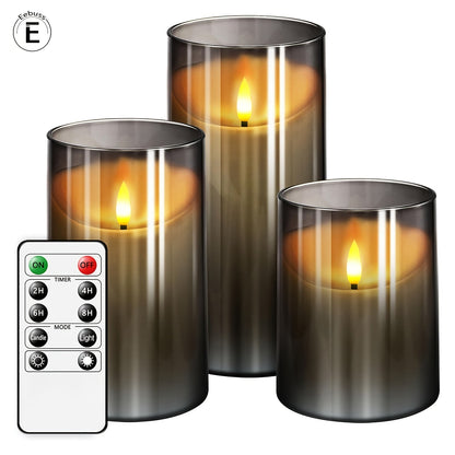 Ambient LED Grey Flicker Candles