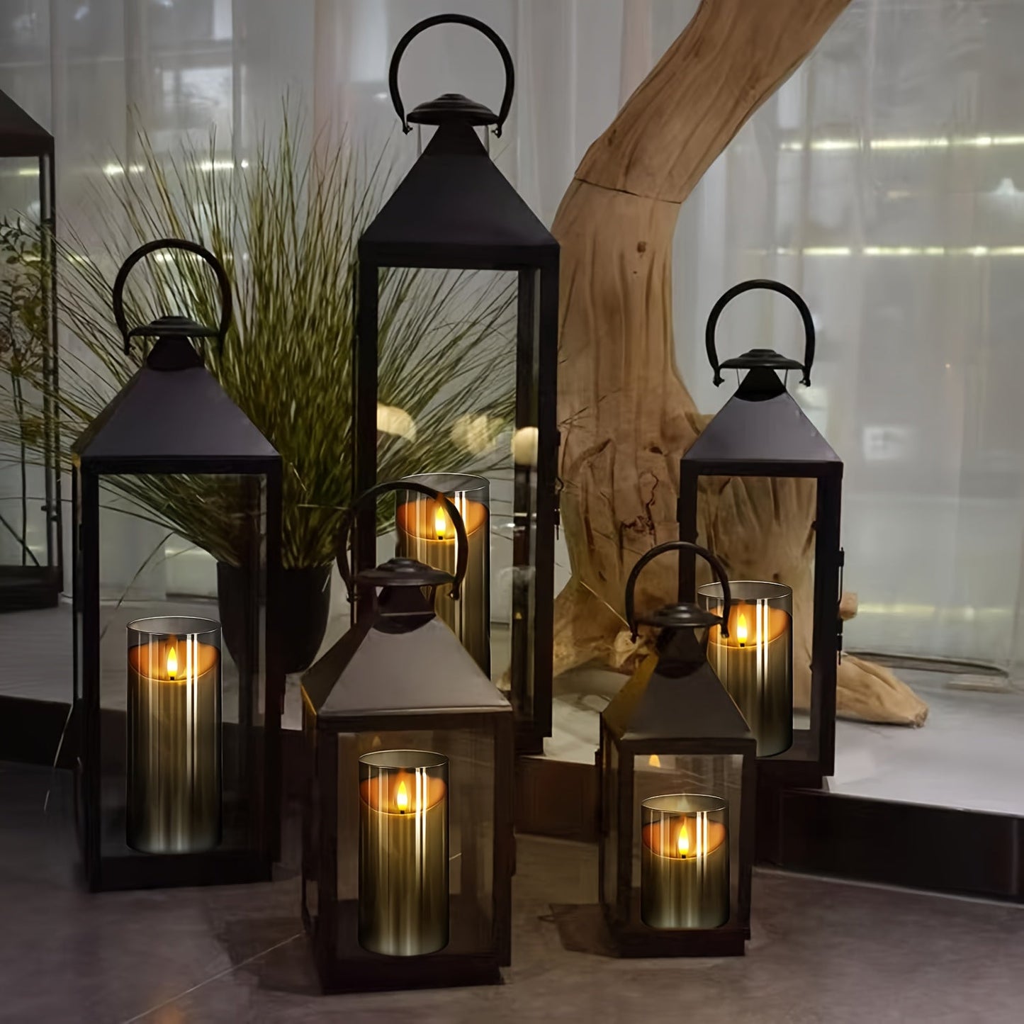Ambient LED Grey Flicker Candles