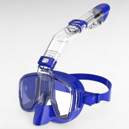 Compact Snorkel Mask with Clear Lens and Adjustable Band