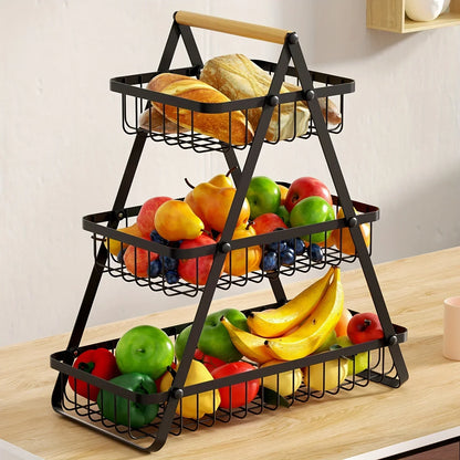 Compact 3-Tier Fruit Holder for Kitchen Counter