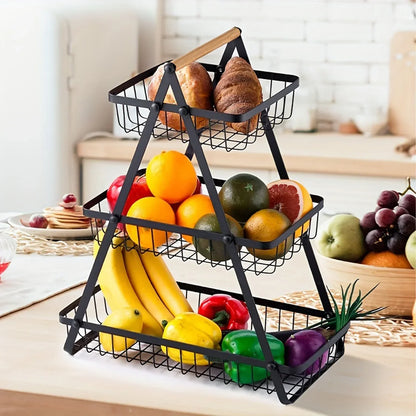 Compact 3-Tier Fruit Holder for Kitchen Counter