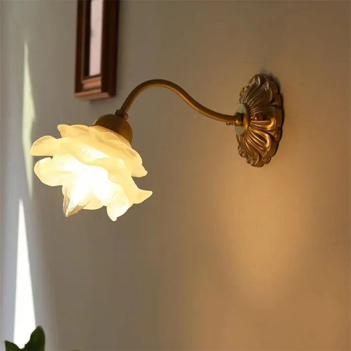 Classic Floral Glass Wall Lamp