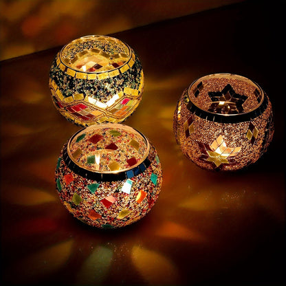 Vibrant Glass Tea Light Containers