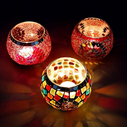 Vibrant Glass Tea Light Containers