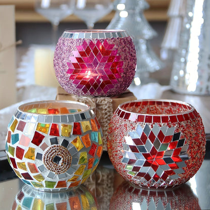 Vibrant Glass Tea Light Containers