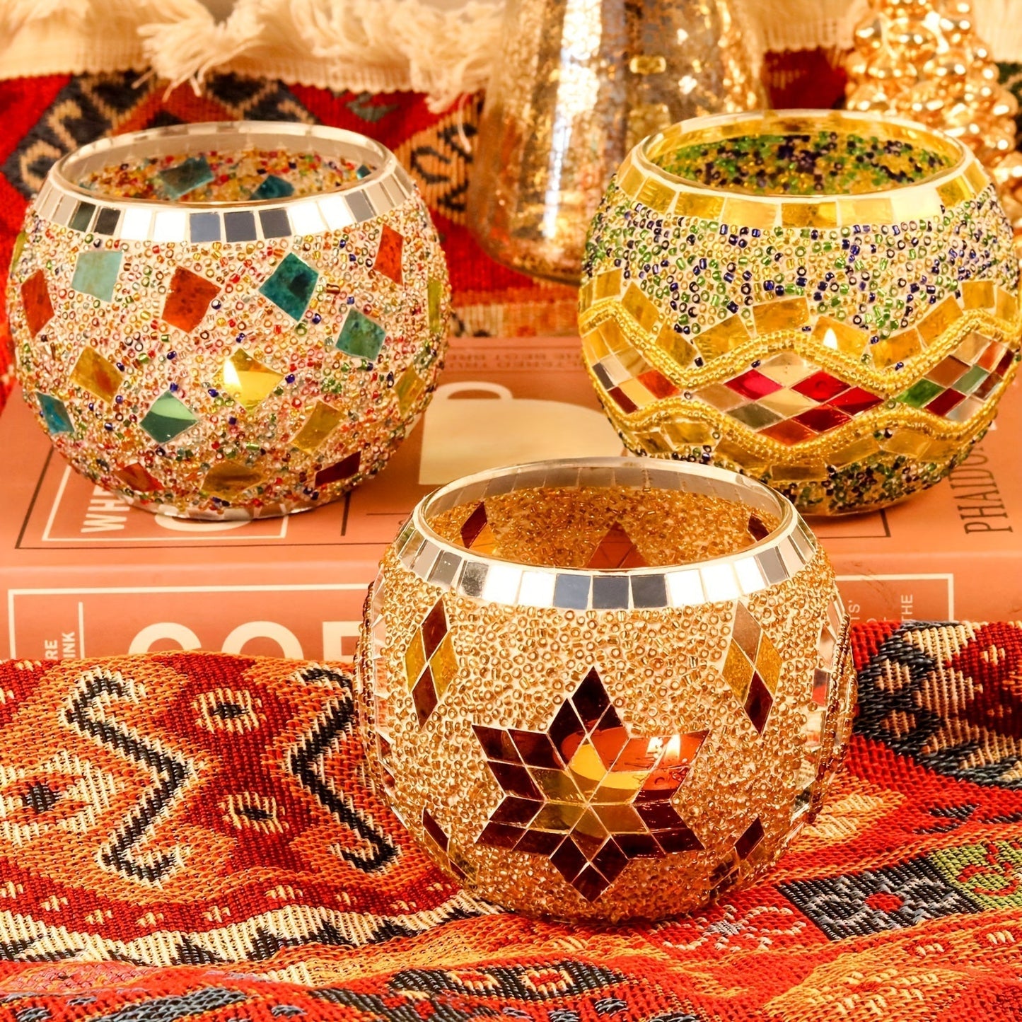 Vibrant Glass Tea Light Containers