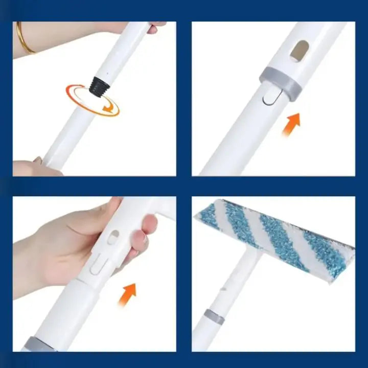 Practical 3-in-1 Glass Cleaner with Extendable Handle