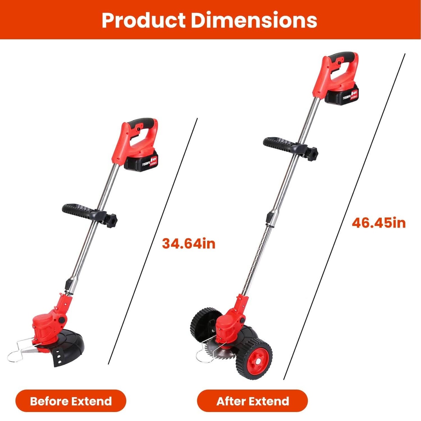 Portable 3-in-1 Cordless Lawn Mower with Adjustable Handle