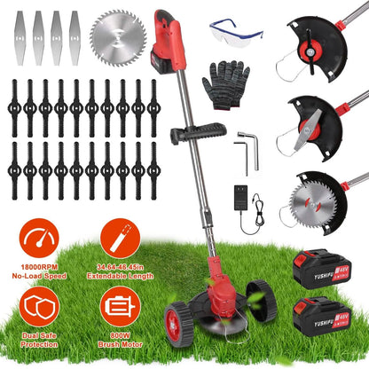 Portable 3-in-1 Cordless Lawn Mower with Adjustable Handle