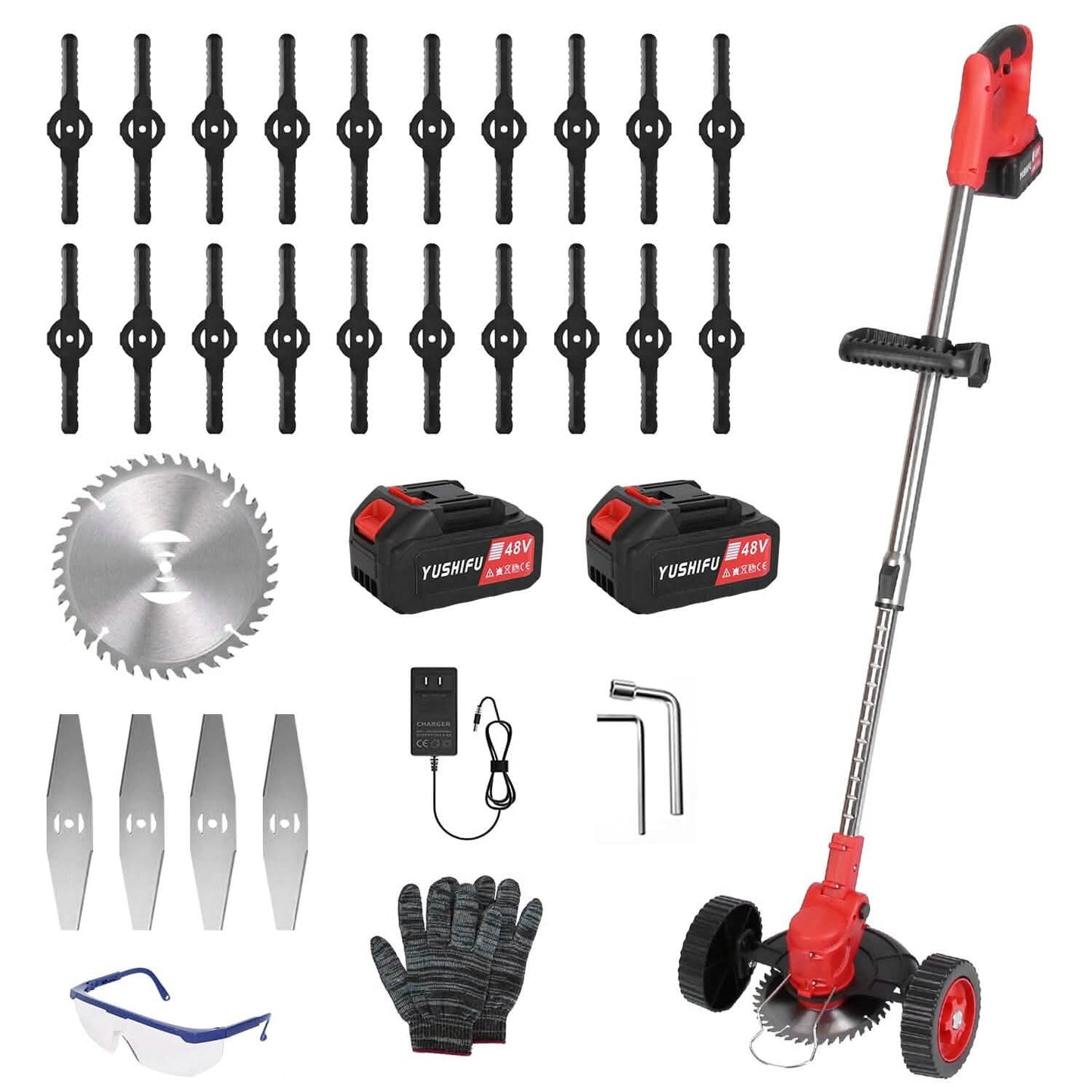 Portable 3-in-1 Cordless Lawn Mower with Adjustable Handle