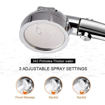 Powerful 3 Mode Shower Head with Boost Function