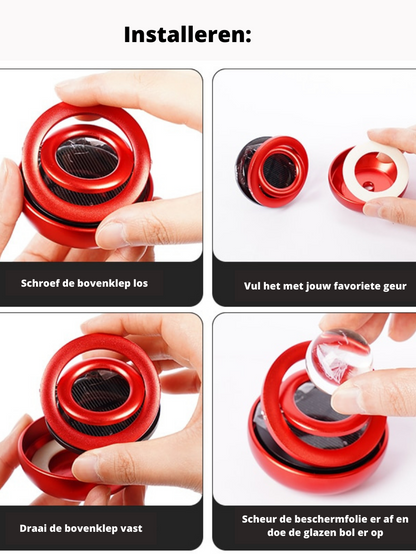 Premium Car Air Freshener with Solar Power and 360 Rotation