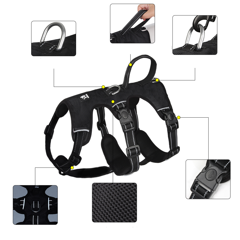 SafeWalk Adjustable Dog Vest – No Pull Reflective Harness