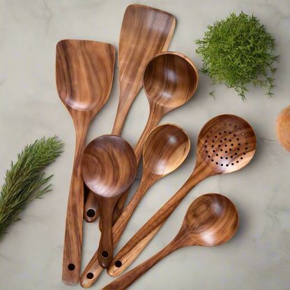 Eco Friendly Teak Wood Kitchen Utensil Set