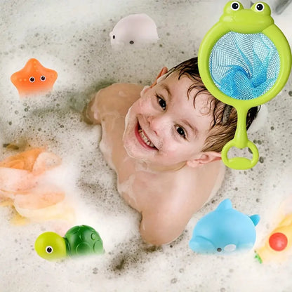 Bright Rubber Bath Toy with Mesh Net