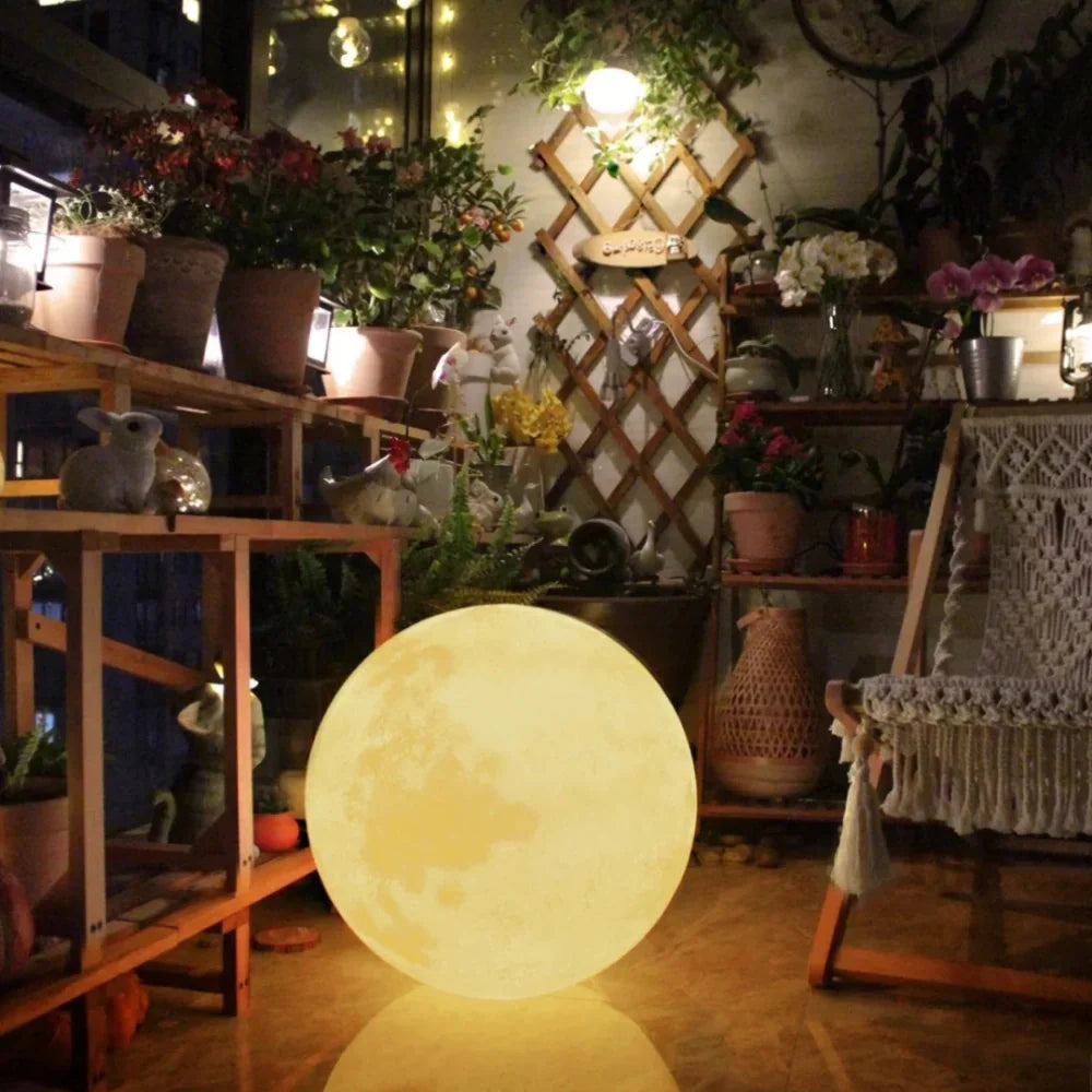 Solar Powered Outdoor Moon Lamp