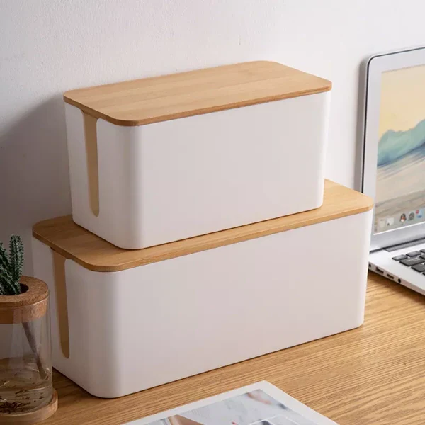 Compact Cable Storage Box for Organized Desk Space