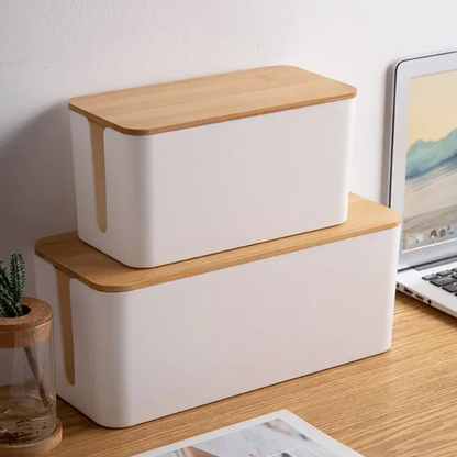 Compact Cable Storage Box for Organized Desk Space