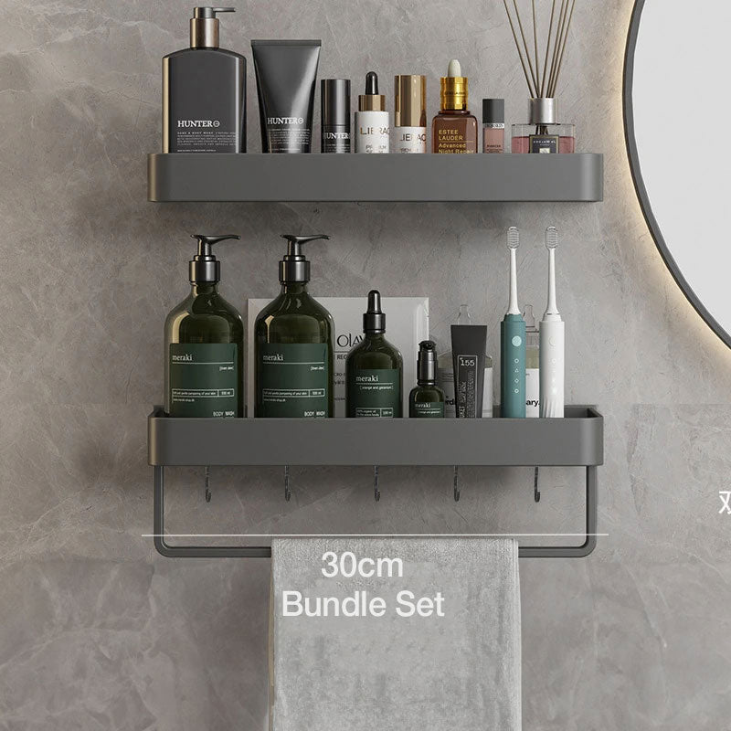 Sleek White Bathroom Shelf
