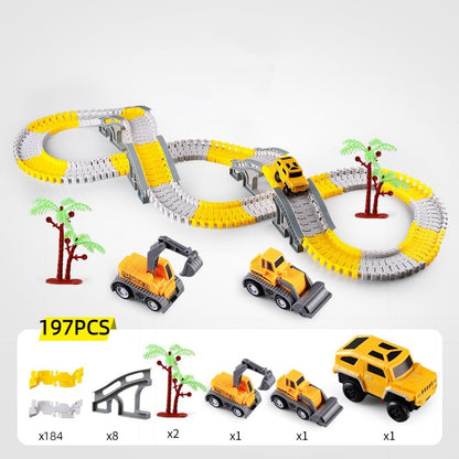 Glowing LED Racing Track Set with Flexible Tracks