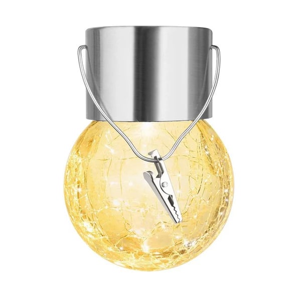 Colorful Cracked Glass Solar Pendant Light