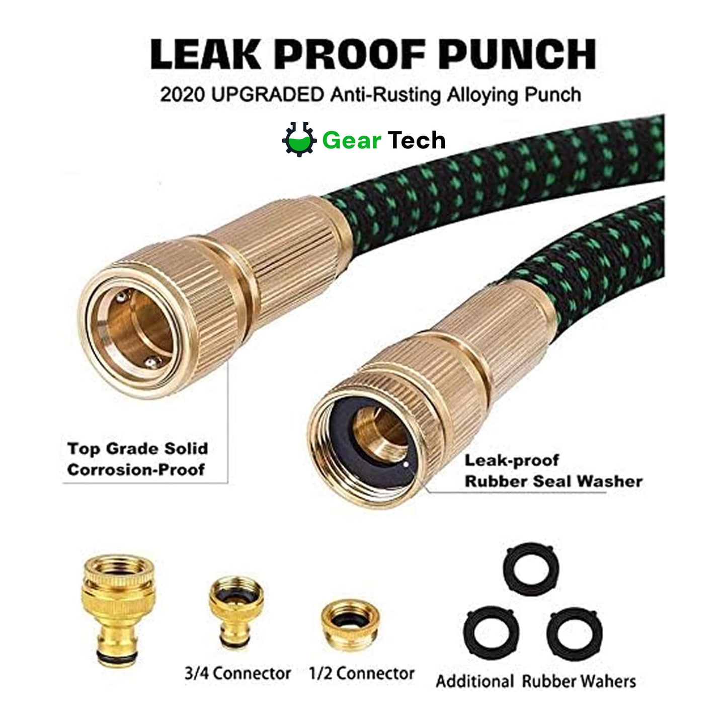 Flexible Water Hose with 8 Spray Settings Durable & Kink Free