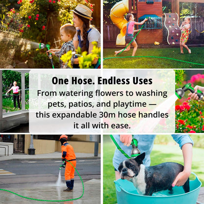 Flexible Water Hose with 8 Spray Settings Durable & Kink Free