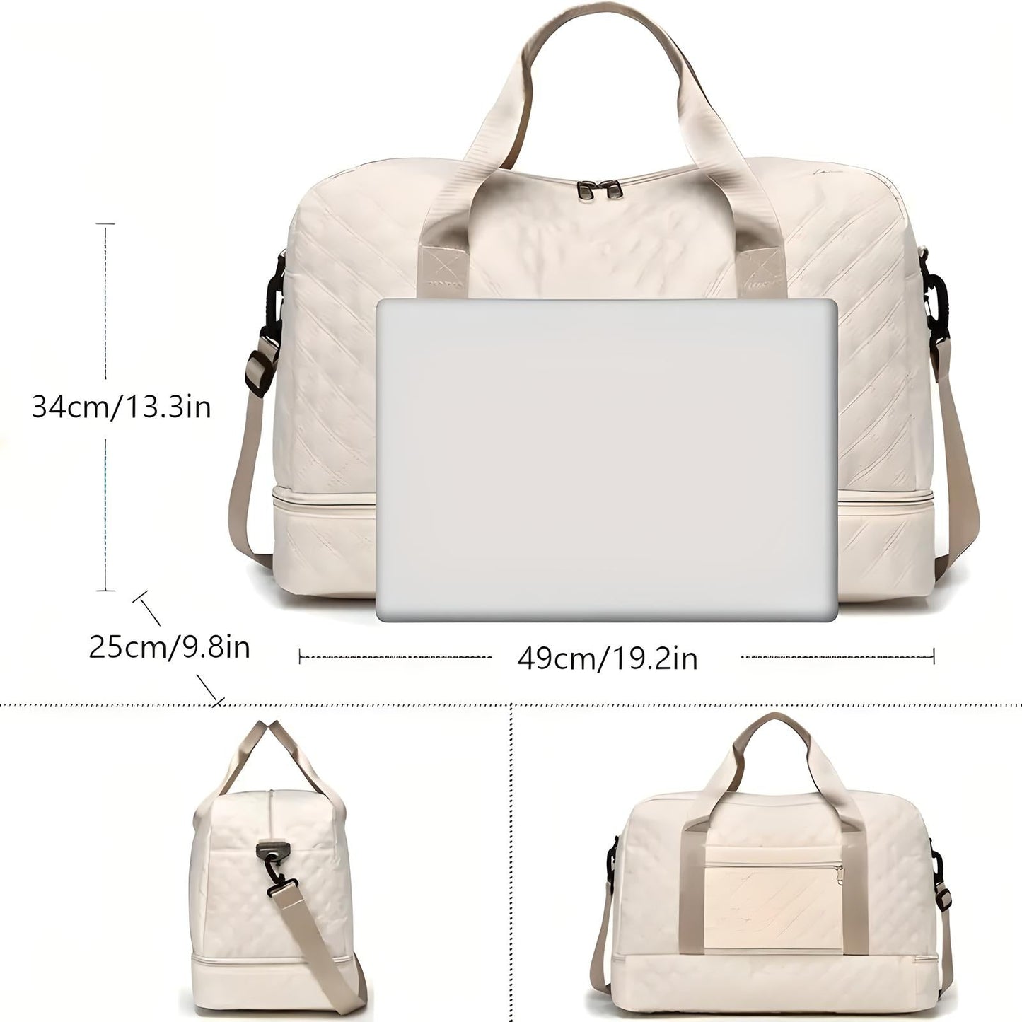 Large Water-Resistant Gym Duffle Bag