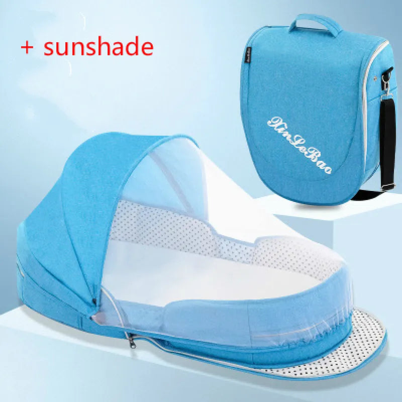 Portable Baby Travel Bed with Net and Carry Bag