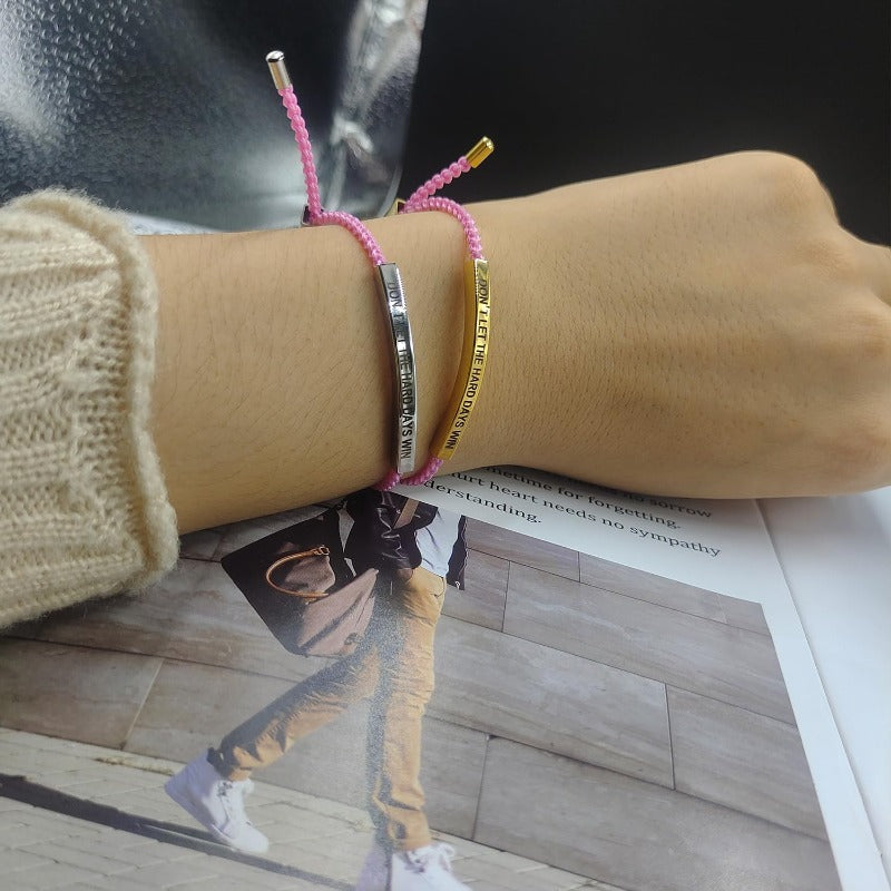 Inspirational Quote Bangle Bracelet