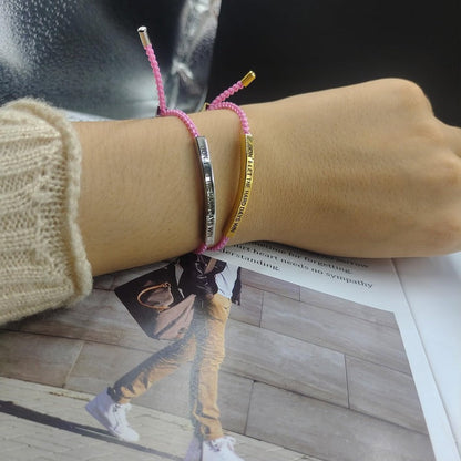 Inspirational Quote Bangle Bracelet