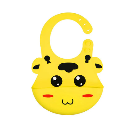 Soft Silicone Baby Bibs with Cute Animal Patterns