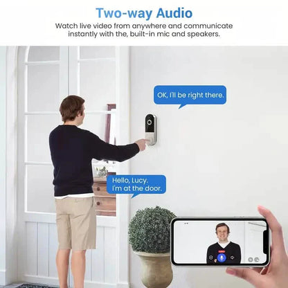Wi-Fi Smart Doorbell Camera with HD Video and Motion Detection