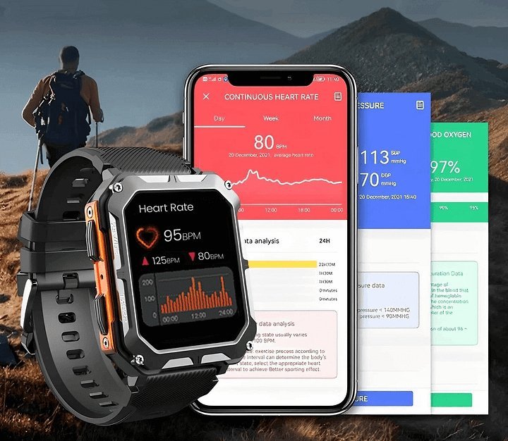 Tough Waterproof Smartwatch - Long Lasting and Versatile