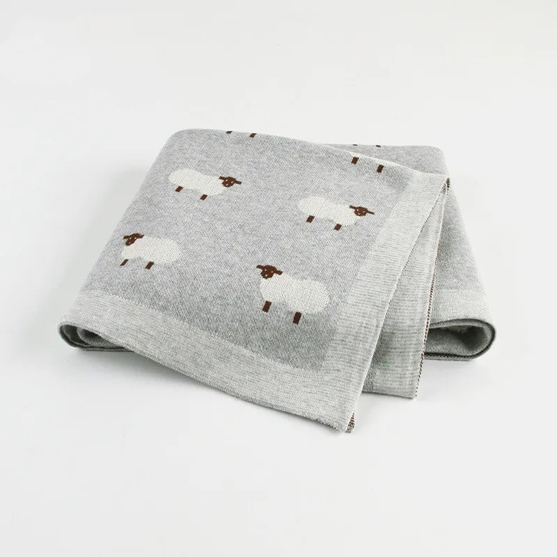Cozy Baby Blanket with Sheep Design - Plush Stroller Blanket - Fesara