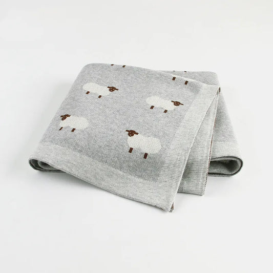 Cozy Baby Blanket with Sheep Design - Plush Stroller Blanket - Fesara