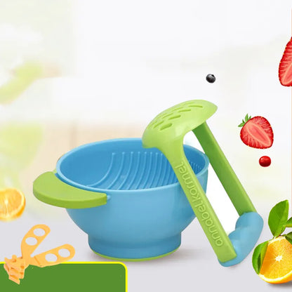 Baby Food Bowls with Spoon Rest - Anti Slip Feeding Bowl