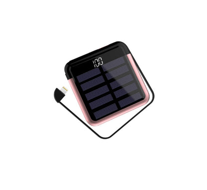 Compact Portable Solar Charger with Hidden Cable