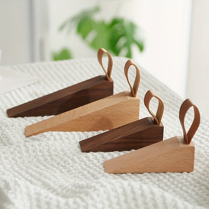 Rustic Wood Door Wedge with Rubber Grip Base