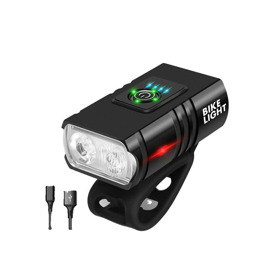 Bright LED Bike Light Set - Rechargeable Front & Rear Safety Lights - Fesara