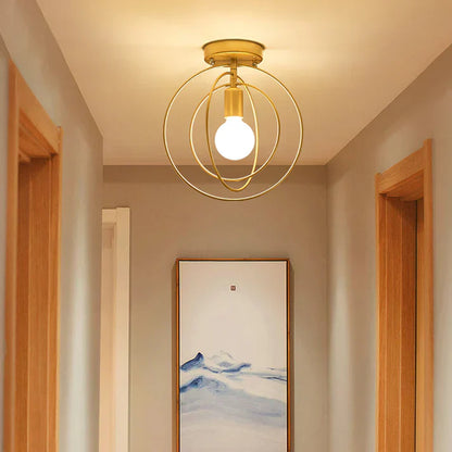 Luxury Circular Gold Ceiling Light Fixture