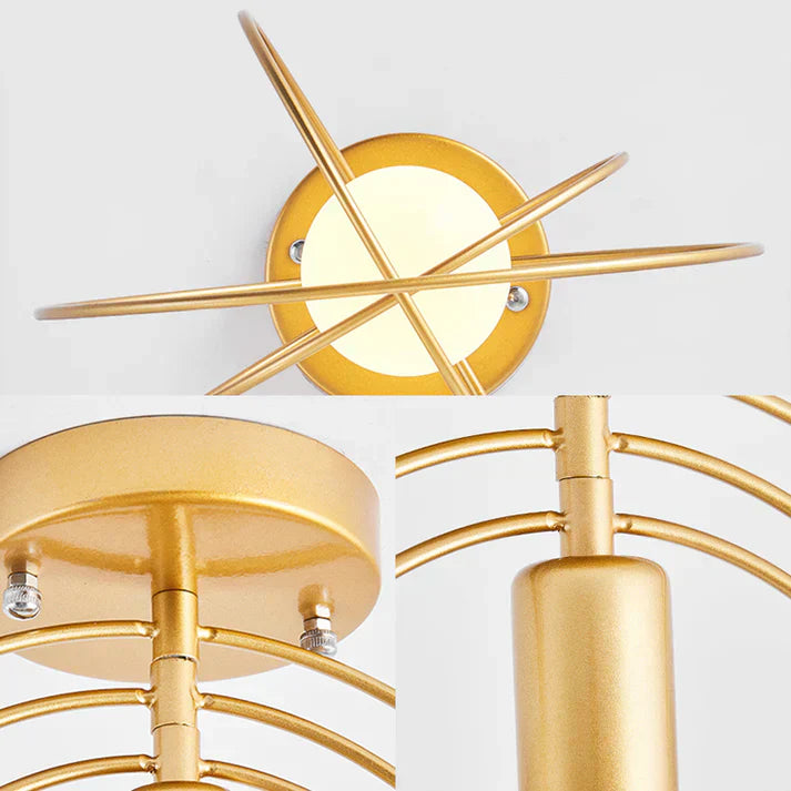 Luxury Circular Gold Ceiling Light Fixture