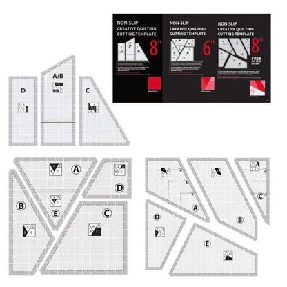 Easy Sewing Template Kit with Non Slip Fabric Cutter Guide