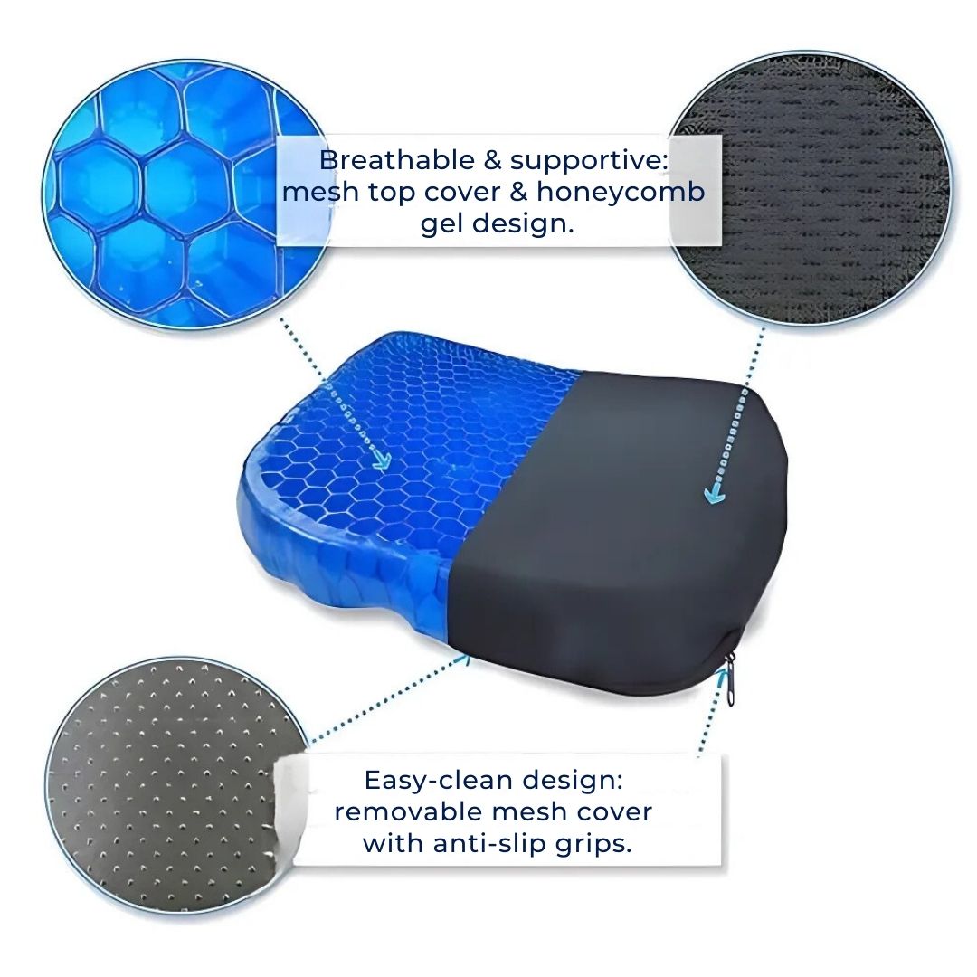 Comfortable Gel Seat Cushion for Back Pain Relief