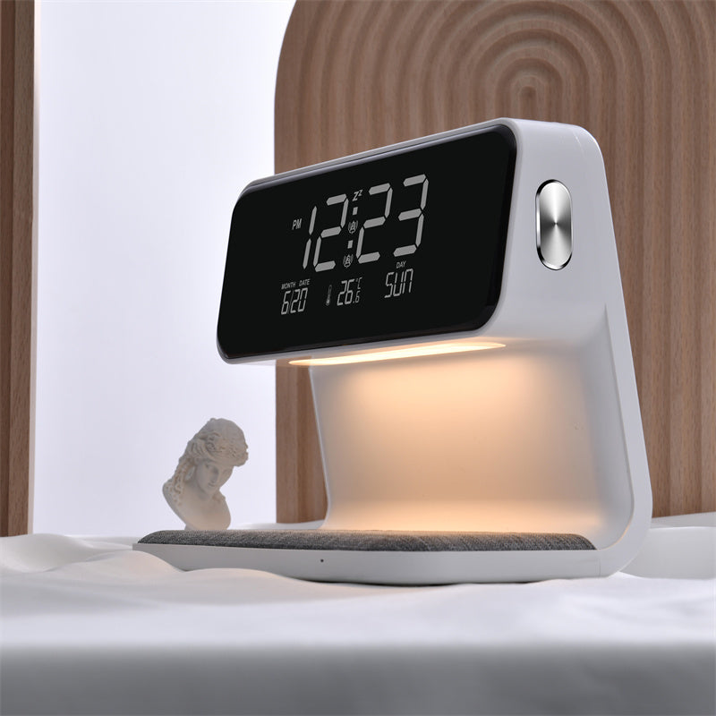 Smart Bedside Table Lamp with USB Charger and Clock