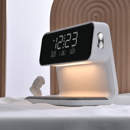 Smart Bedside Table Lamp with USB Charger and Clock