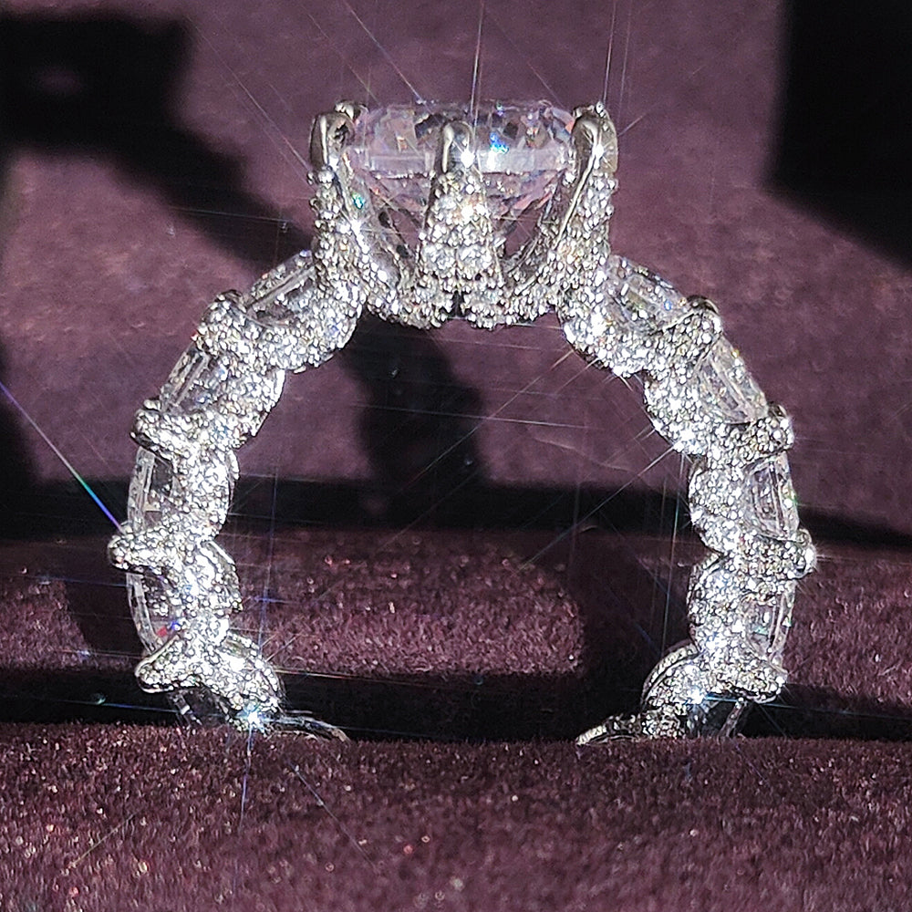 Elegant Sparkling Sterling Silver Gemstone Ring - Fesara