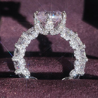 Elegant Sparkling Sterling Silver Gemstone Ring - Fesara